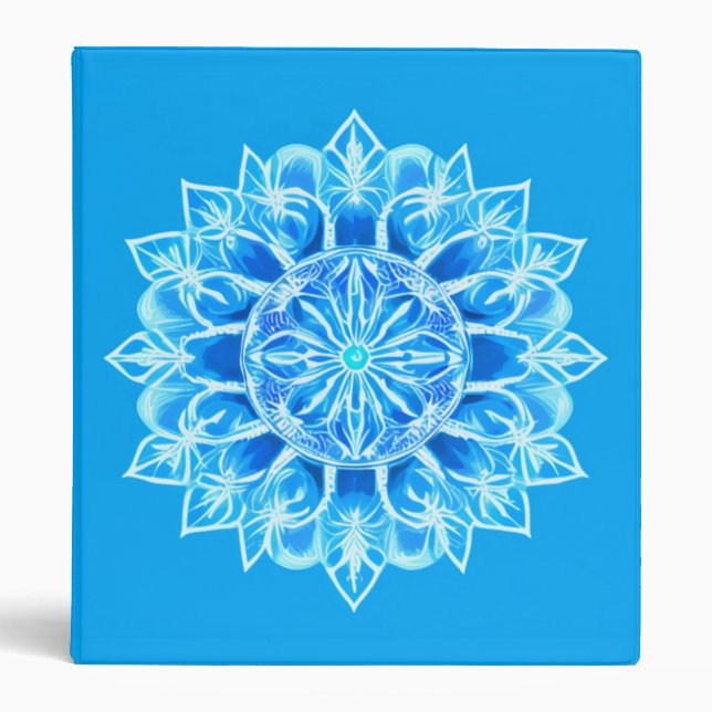 Batik Mandala Flower in Turquoise  Binder (Front)
