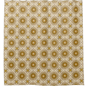 Batik Mandala Pattern Mustard Gold and Cream