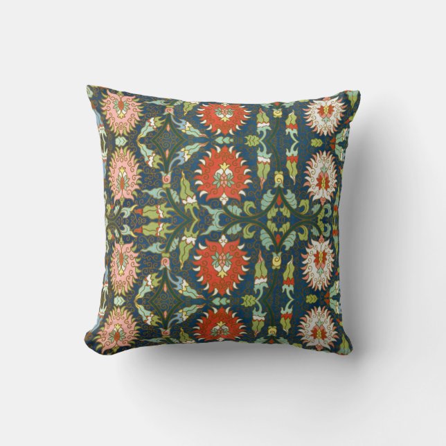 Batik Motif In Victorian Style Throw Pillow (Front)