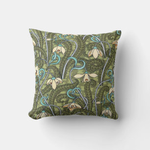 Batik Motif Snowdrop Flower Throw Pillow