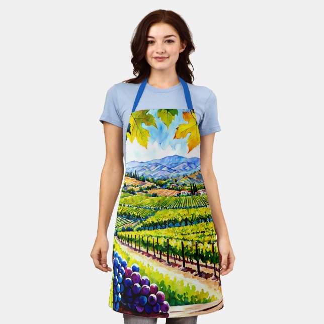 Batik Napa Valley Vineyards Sassy Wine Lover Apron (Worn)