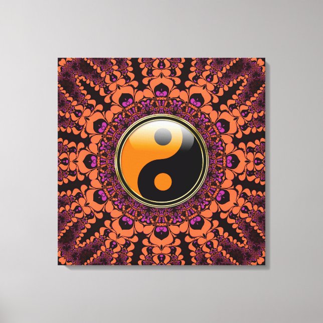 Batik New Age Yin Yang Wrapped Canvas (Front)