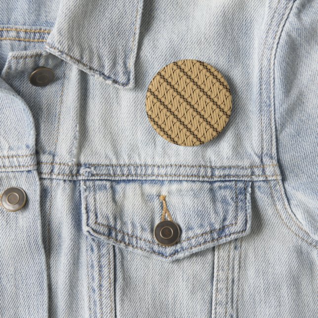 Batik Parang, Indonesian Pattern, Javanese, Ethnic 2 Inch Round Button (In Situ)
