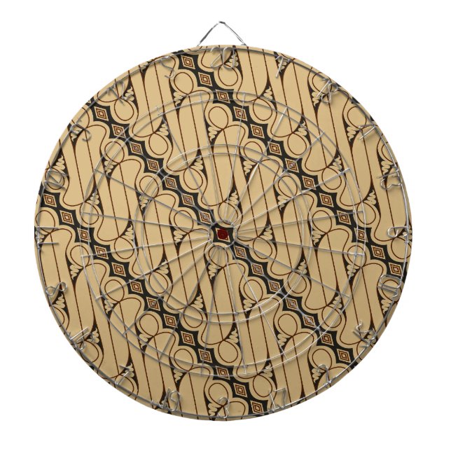 Batik Parang, Indonesian Pattern, Javanese, Ethnic Dartboard (Front)