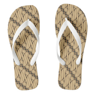 Batik Parang, Indonesian Pattern, Javanese, Ethnic Flip Flops