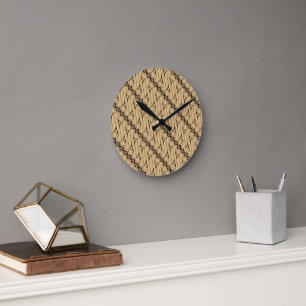 Batik Parang, Indonesian Pattern, Javanese, Ethnic Round Clock
