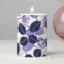 Batik Purple Leaves and Vines Illustration Pattern