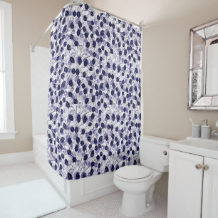Batik Purple Leaves and Vines Illustration Pattern