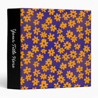 Batik Style Floral (1.5in) Orange and Blue Binder