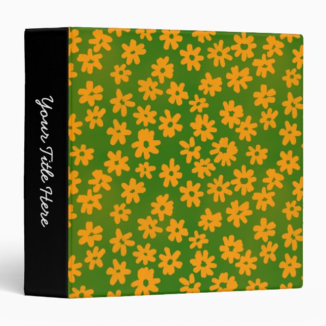 Batik Style Floral (1.5in) Orange and Green Binder (Front/Spine)