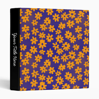 Batik Style Floral (1in) Orange and Blue Binder