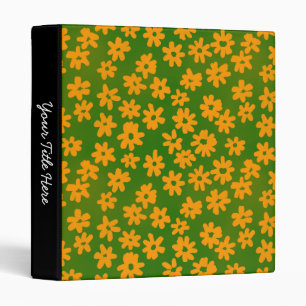 Batik Style Floral (1in) Orange and Green Binder