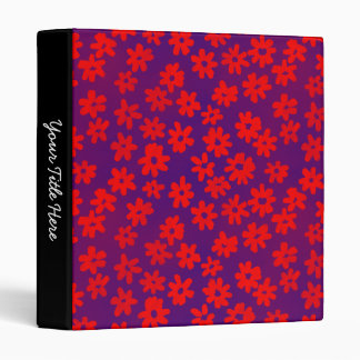 Batik Style Floral (1in) Red and Blue Binder