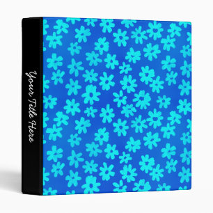 Batik Style Floral (1in) Shades of Blue Binder