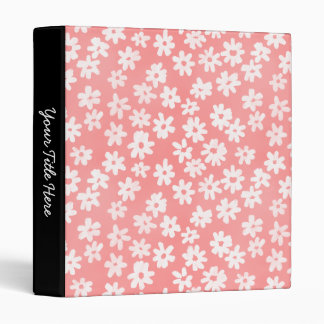 Batik Style Floral (1in) Soft Pink and White Binder