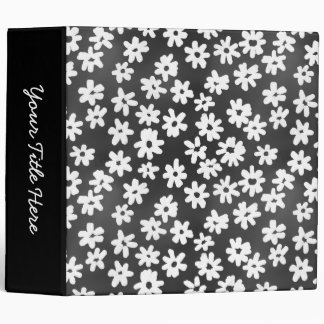 Batik Style Floral (2in) Dark Grey and White Binder