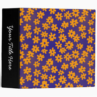 Batik Style Floral (2in) Orange and Blue Binder