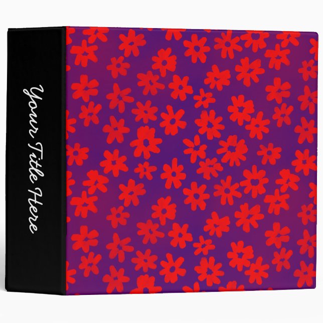 Batik Style Floral (2in) Red and Blue Binder (Front/Spine)