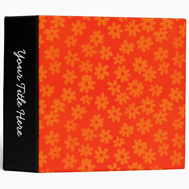 Batik Style Floral (2in) Shades of Orange Binder (Front/Spine)