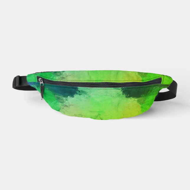 Batik style, green corner, camouflage fanny pack (Front)