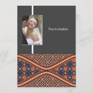 Batik Style Wedding Invitation Card