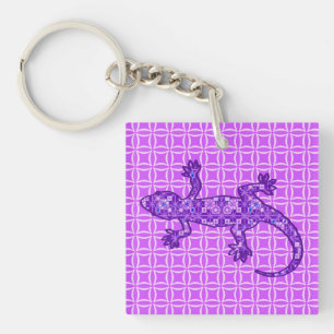 Batik Tribal Gecko - violet et améthyste violet