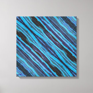 Batik Wavy Stripes Stretched Canvas Print