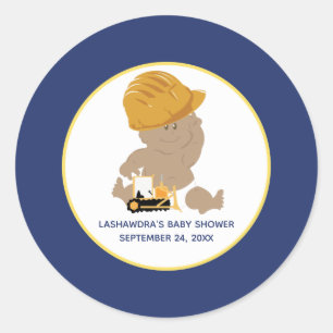 Bâtiment Bébé Garçon Douche Faveur Sticker
