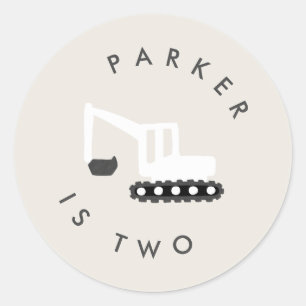 Bâtiment Digger Anniversaire Partie Sticker minima