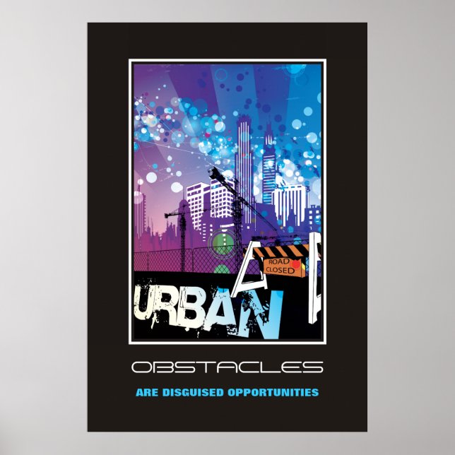 Bâtiments urbains Obstacles affiche de motivation (Devant)