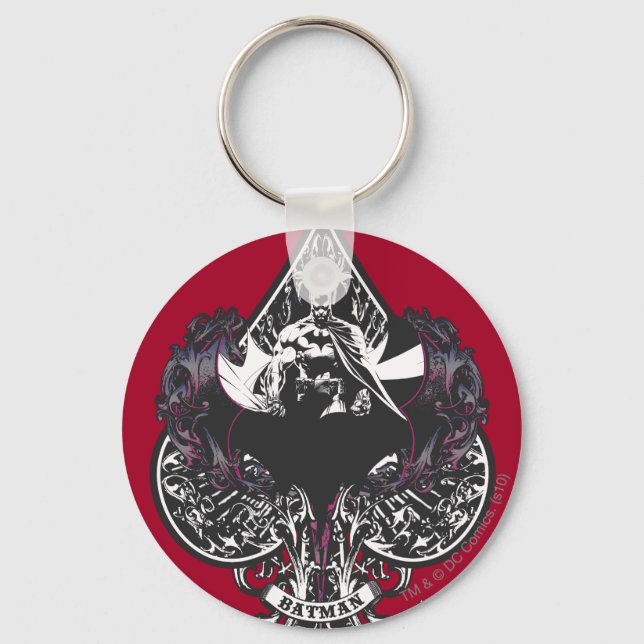 Batman Ace of Spaces Gothic Crest Keychain (Front)