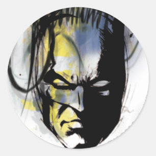 Batman Airbrush Portrait Classic Round Sticker