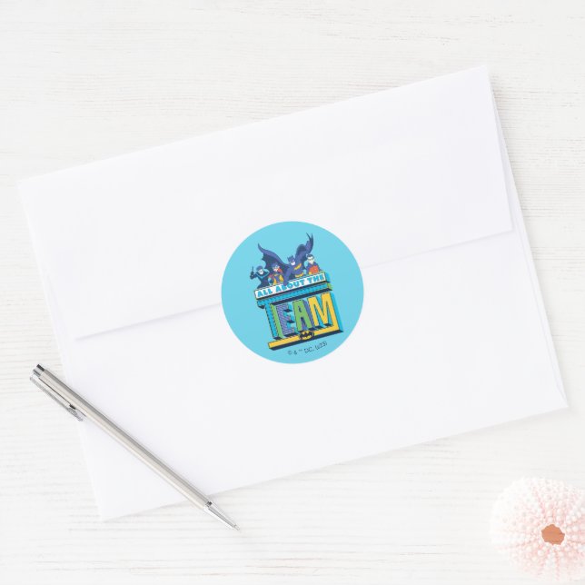 Batman | All About The Team Classic Round Sticker (Envelope)