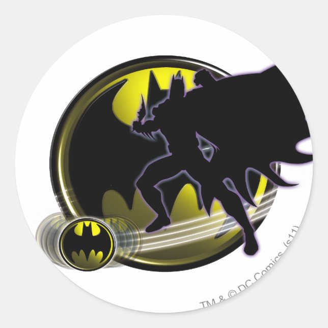 Batman and Circle Logo Classic Round Sticker (Front)