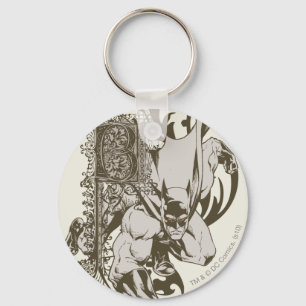 Batman and Decorated Letter B Keychain