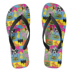 Batman and Robin   Action Handshake Pattern Flip Flops