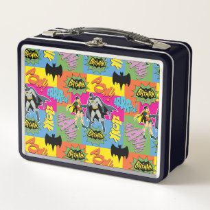 Batman and Robin   Action Handshake Pattern Metal Lunch Box