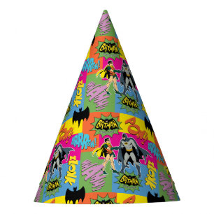 Batman and Robin   Action Handshake Pattern Party Hat