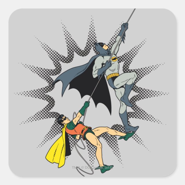 Batman And Robin Climb Square Sticker (Front)