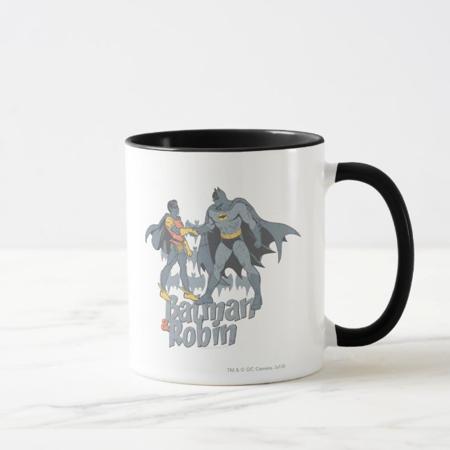 Batman And Robin Distressed Graphic Mug (Right)