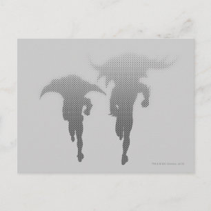 Batman And Robin Halftone Gradient Postcard
