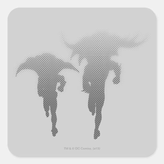 Batman And Robin Halftone Gradient Square Sticker (Front)