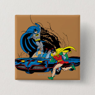 Batman And Robin In Batcave 2 Inch Square Button