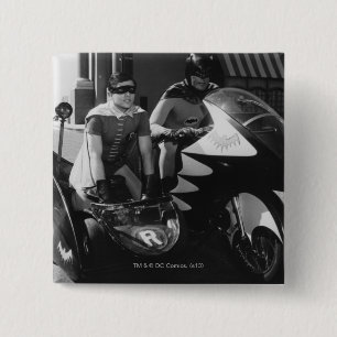 Batman and Robin in Batcycle 2 Inch Square Button