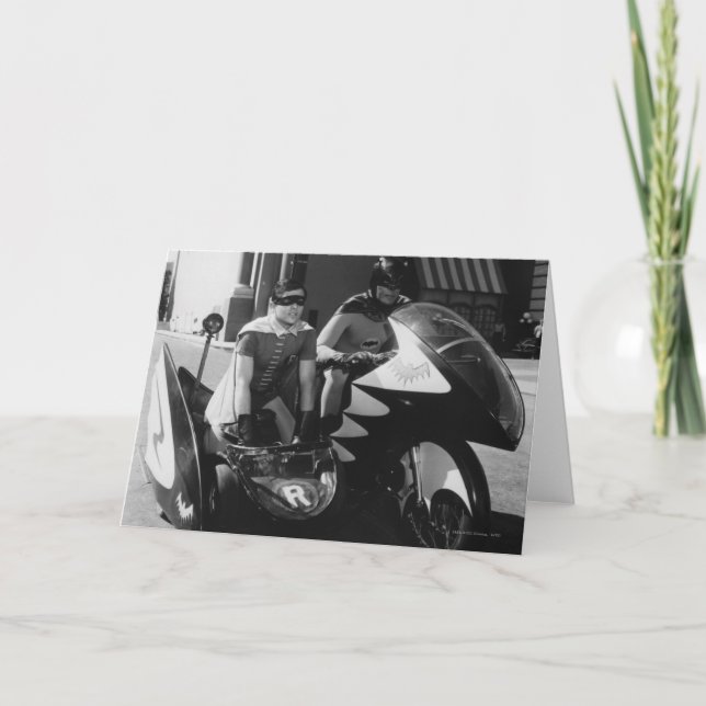 Batman and Robin in Batcycle Card (Front)