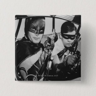 Batman and Robin In Batmobile 2 Inch Square Button