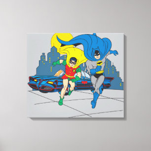 Batman And Robin Running Canvas Print