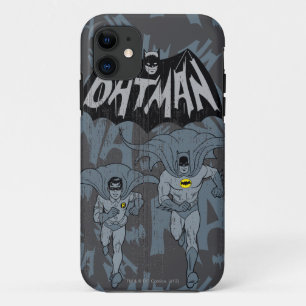 Batman And Robin With Logo Distressed Graphic iPhone 11 Case