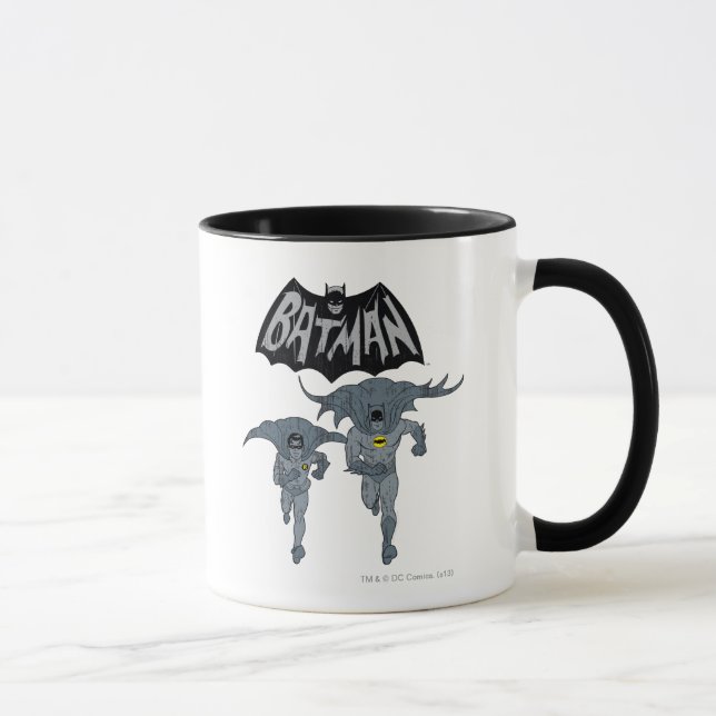 Batman And Robin With Logo Distressed Graphic Mug (Right)