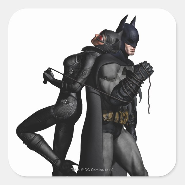 Batman Arkham City | Batman and Catwoman Square Sticker | Zazzle